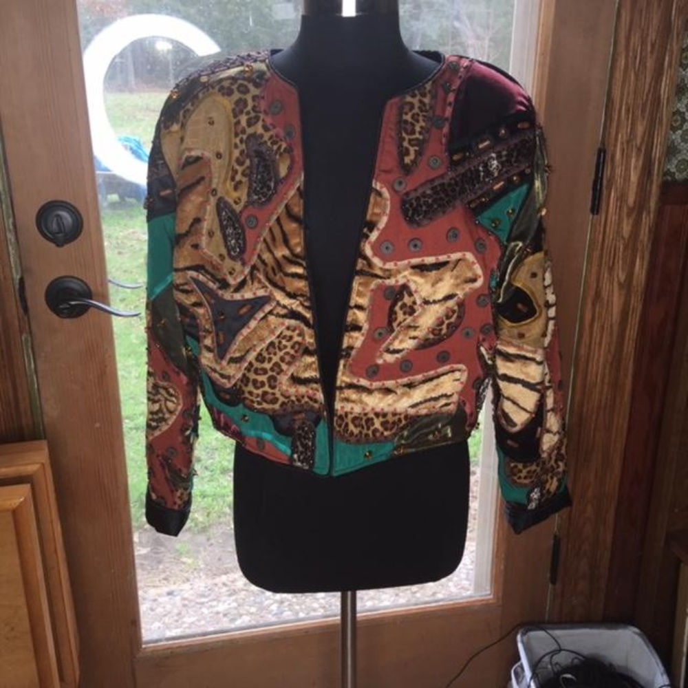 La Coleccion by Judith Roberts Beaded Bolero Jacke